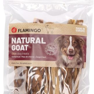 Flamingo Dog Treat - Snack Nature Goat Skin Thin - 100 g - Dog Snack - Gluten Free - No Added Sugar - From Europe