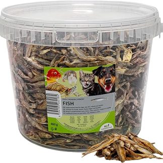 UGF Dry Fish for Dogs, Dog Treats, 3 L Bucket (460 g), Dog Treats Grain-Free, Dried Fish, Hypoallergenic, Dietary, Training Treat, Chew Item