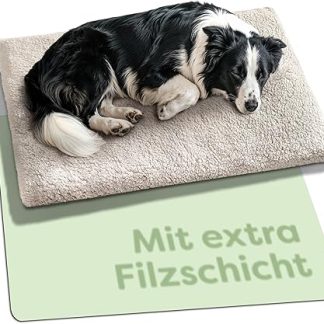 Knupis Self-Heating Dog Blanket - Large Dog Mat 90 x 60 cm - Washable Cover - Cuddly Soft Heat Mat without Electricity - with Non-Slip Underside (Grey)