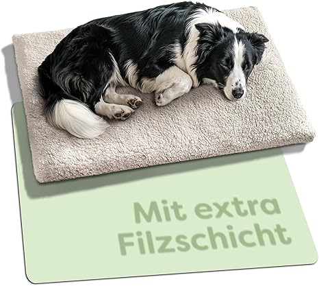 Knupis Self-Heating Dog Blanket - Large Dog Mat 90 x 60 cm - Washable Cover - Cuddly Soft Heat Mat without Electricity - with Non-Slip Underside (Grey)