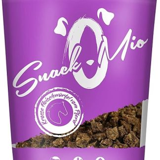 SnackOMio Premium Dog Snack, Crisp Meat Cubes from Horse, Grain-Free, Pack of 1 (1 x 125 g)
