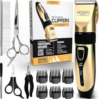 PetKing Premium Dog Hair Trimmer Dog Care Set for Thick Fur - Pet Hair Trimmer Set for Dogs and Cats - Dog Hair Trimmer Razor Set with Low Volume