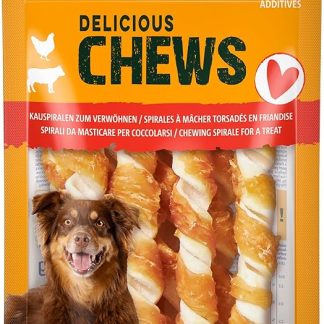 Vitakraft Delicious Chews Dog Chew Bone, Cow Skin Wrapped with Chicken Meat, for Business, No Added Sugar (1 x 70 g)