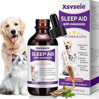 Melatonin for Pets, Melatonin for Dogs, Sleeping Aid for Dogs, Melatonin for Cats, Supports Anxiety and Stress Relief, Promotes Relaxation and Deep Sleep, 60 g Chicken Flavour