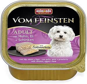 animonda Vom Feinsten Adult Dog Food, Wet Food for Adult Dogs, Gourmet Core with Chicken, with Egg and Ham, Bananas and Apricots, 22 x 150 g