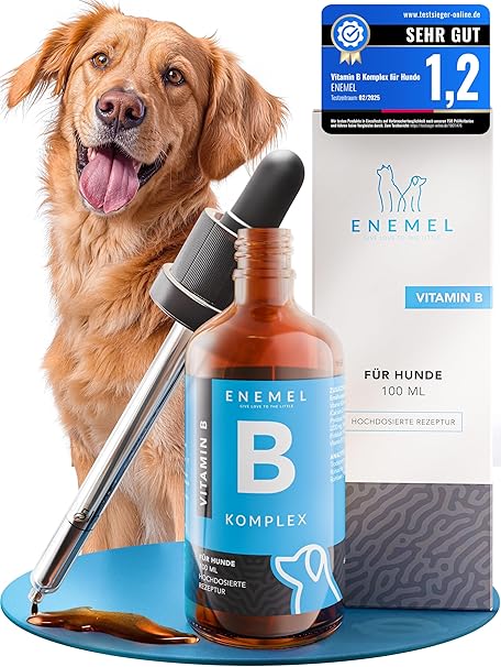 ENEMEL Vitamin B Complex Dog Drops 100 ml - Liquid Vitamin B for Dogs for Easy Use, B-Vitamin Complex for Daily Supplement & Feeding Routine, Premium Quality, Made in Germany
