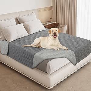 PICK FOR LIFE Dog Blanket Waterproof Washable Dog Blanket Reversible Soft Puppy Blankets for Bed Sofa Car Grey (1 Pack, 208 x 208 cm)