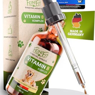FeiniFit Vitamin B Complex Dog Drops 100 ml - Liquid B Vitamins for Dogs, Easy Intake Instead of Tablets, B Vitamins Dogs (B1-B12) for Easy Daily Supply, Made in Germany