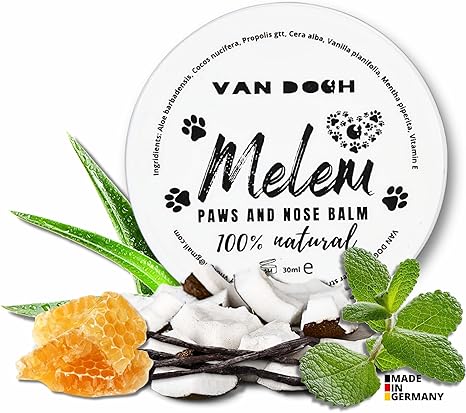 VAN DOGH Balm - Natural Paw & Nose Care for Dogs & Cats - Aloe Vera, Mint, Coconut, Beeswax - Protects, Nourishes & Moisturises - 30 ml - Made in Germany