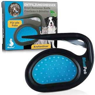BluePet 1 x dematting comb for dogs and dematting knife cats, remove fixed knots and matted fur, detangling care knife for long-haired animals, knot comb, knot remover and felt comb