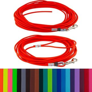 LENNIE Biothane Recall Lead 6 mm Round for Dogs Weighing 10-25 kg, without/with Hand Loop, 3 m, 5 m, 10 m, 20 m, Dirt-Water Repellent