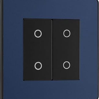 BG Electrical Evolve Double Touch Dimmer Switch, 2 Way Master, 200 W, Matte Blue
