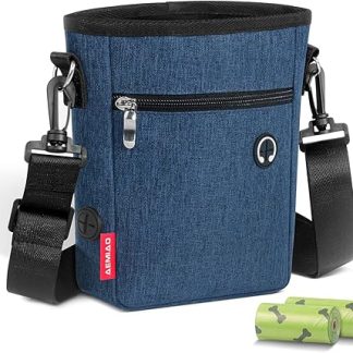 AEMIAO Treat Bag for Dogs with Magnetic Closure, 2025 Practical Food Bag, Dog Training, Treat Bag for Dogs with Removable Inner Pocket, Waste Bag Dispenser, Blue