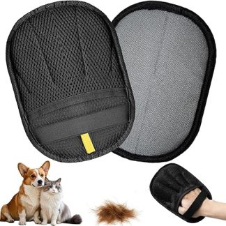 Raixleb Pack of 2 Pet Hair Remover Gloves - Five Finger Hair Removal Glove, Plus Size & Reusable Cat Hair Remover, Ideal for Dog Hair Removal, Fur Magnet for Sofa & Car