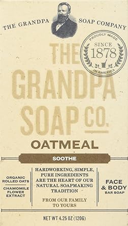 The Grandpa Soap - Face & Body Bar Soap Soothe Oatmeal - 4.25 oz. (120 g)