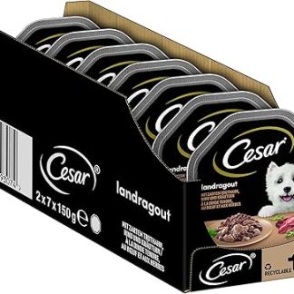 Cesar Wet Dog Food Country Kitchen with Delicate Turkey, Beef and Herbs, 14 Bowls (14 x 150 g)