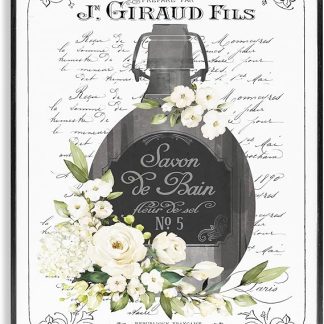 Stupell Industries Vintage French Bath Soap Framed Giclee Art Design Written and Lined Design 14 x 11 Inch