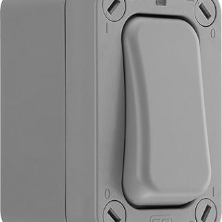 masterplug WP12S BG Electrical 20 AX x 1 Gang 2 Way Nexus Storm Weatherproof Single Pole Slim Switch