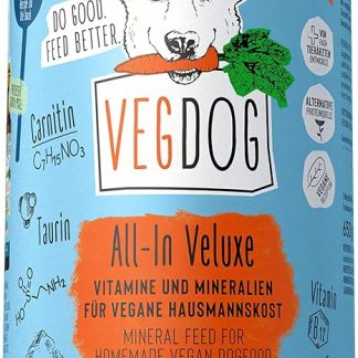 VEGDOG All-In Veluxe Hypoallergenic Mineral Powder (650 g) | DIY Cooking for Dogs | Dietary Supplement for Allergy Sufferers