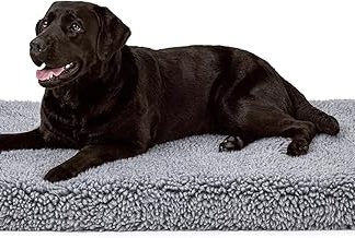 PELZIN Stoutwool 10 cm Chew Proof Dog Bed - Orthopaedic Chew Resistant Dog Crate Pad - Fluffy Kennel Mat for Aggressive Chewers - Ideal for Large Breeds & Fits L 109 cm Crate - 104 x 69 x 10 cm