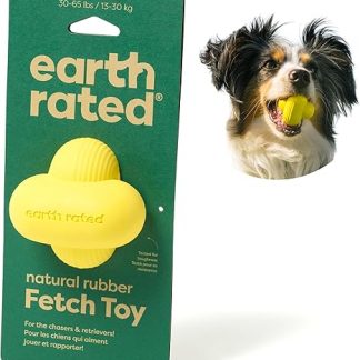 Earth Rated Dog Ball, An Interactive Fetch Ball for All Breeds in Various Sizes, Natural Rubber, The Perfect Toy for Indoor and Outdoor Use, Large, Yellow