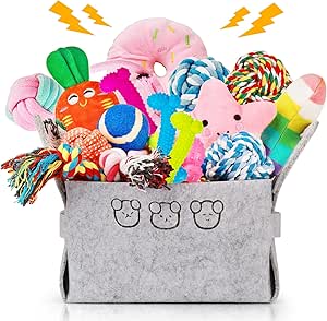 21 Piece Puppy Toy Set/Chew Toy Puppy Durable Chew Toy and Squeaky Toy Intelligence - Natural Cotton and Non-Toxic Chew Toy for Small and Medium Dogs to Play