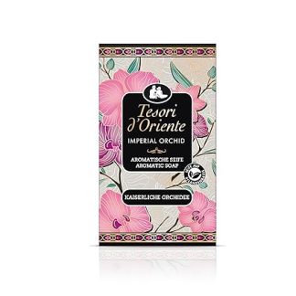 Tesori d'Oriente Solid Soap 'Imperial Orchid', 125 g, Aromatic Hand Soap with Orchid and Orange Blossom, Body Soap for Gentle Cleansing of the Skin, Ritual for Body & Senses