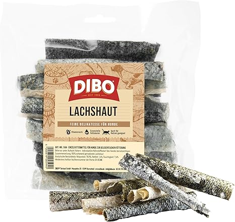 DIBO Salmon Skin, 50g Bag, The Small Snack or Treat for In Between, Dog Food