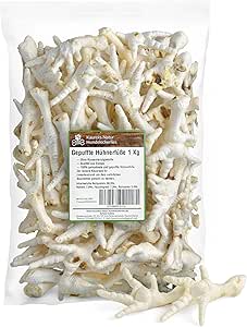Kaureks Natur Hundeleckerlies, Puffed chicken feet, 1 kg, chicken feet, such as chicken necks, turkey necks, chew, dog food, chewing items, dog treats