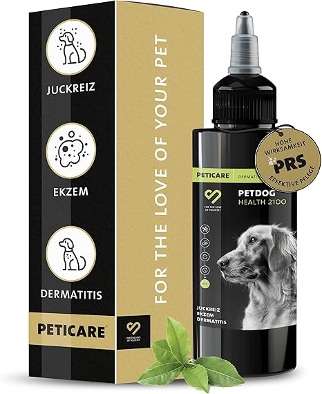 Peticare Eczema Care Agent for Dogs | Dermatitis Neurodermatitis etc | Effectively Relieves Itching & Promotes Regeneration Process | Unique PRS® System for Long Effect - petDog Health 2100