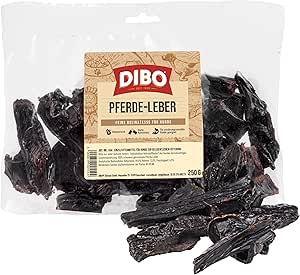 DIBO Horse Liver, 250 g Bag, the Small Natural Chew Snack or Treat for In Between, Dog Food, Quality Chew Items Without Chemicals DIBO