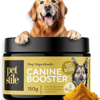 Petstile Canine Booster with Green-Lipped Mussel for Dogs, Green Mussel Extract, Strengthens the Immune System, Supports Joints and Mobility, 150 g Shell Extract Powder