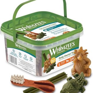 WHIMZEES By Wellness Mixed Variety Box Chew Sticks for Large Dogs for Dental Care, Size L, 14 Pack, No Added Sugar, Grain-Free, Natural, Low Fat