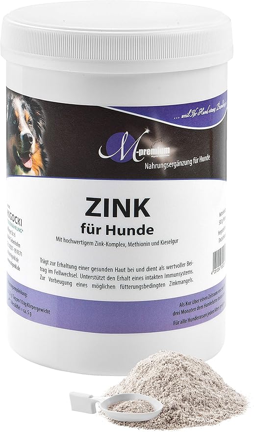 MIGOCKI Zinc for Dogs - 500 g - Dietary Supplement for Dogs - Coat Change & Immune System - Powder