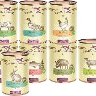 Terra Canis Classic Wet Dog Food, 8 x 400 g, Premium Wet Food for Adult Dogs of All Breeds, with Raw Materials, 100% Food Grade