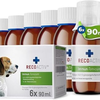 RECOACTIV Immune Tonic for Dogs, 6 x 90 ml, Diet Supplementary Feed for Immune Support and Prevention of Deficiency Symptoms, Effective Dietary Appetite Stimulator