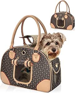 OUUTMEE Portable Dog Bag, 42 x 18 x 31 cm, Dog Transport Bag up to 4 kg, Dog Travel Bag, Suitable for Transporting Small Dogs and Cats on Trips