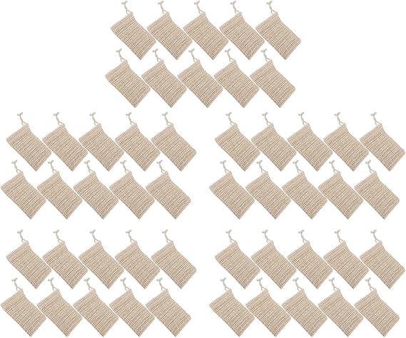 50 Packs Natural Sisal Soap Bags Peeling to Protect Soaps Protection Bag Holder