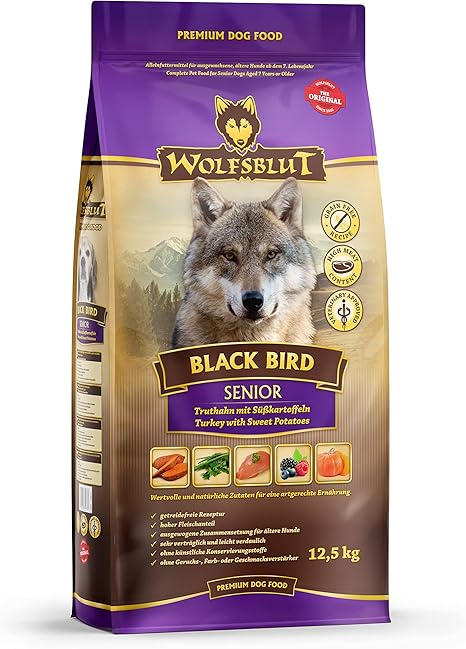 Wolfsblut - Black Bird Senior - 12.5 kg - Turkey - Dry Food - Dog Food - Grain Free