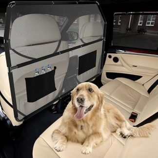 Car Dog Gate, 127 cm Wide Boot Divider for Back Seat & Cargo Space, Dog Net Car, Universal Boot Divider for Dogs, Metal Frame, with Transparent Mesh Net for Trucks, SUVs