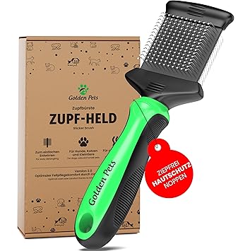 Cockapoo Slicker Brush for Dogs and Cats with Protective Nubs - Gently Removes Undercoat, Tangles & Knots - Dog Brush for Long-Haired Dogs, Cockapoo Poodle Brush for Daily Grooming Size S