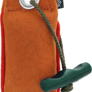 Romneys Search Dummy, Mini Dummy for Small Dogs, 100 g, Buoyant Pocket Dummy, with Throwing Handle (Orange)