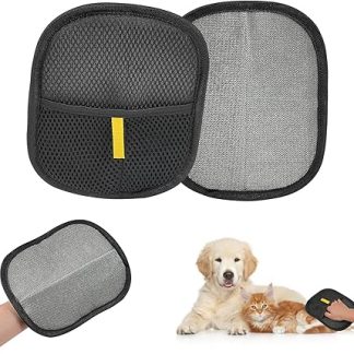 Pack of 2 Gloves for Removing Pet Hair, Reusable Pet Care Gloves, Pet Hair Remover Glove for Dogs and Cats, Efficient Hair Removal Cat Hair Remover