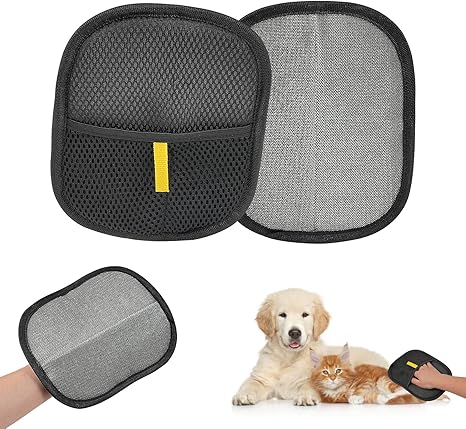 Pack of 2 Gloves for Removing Pet Hair, Reusable Pet Care Gloves, Pet Hair Remover Glove for Dogs and Cats, Efficient Hair Removal Cat Hair Remover