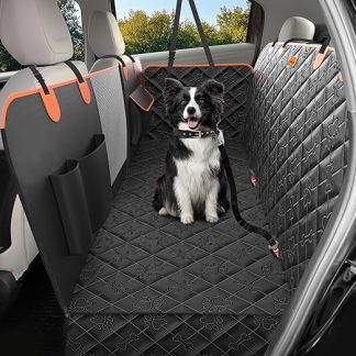 UPAWPIA Dog Blanket Car Rear Seat 100% Waterproof Scratch-Resistant Car Seat Cover Dog Back Seat with Side Protection and Viewing Window Dog Mat Car Rear Seat Universal for Cars Trucks and SUVs with