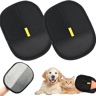 Pack of 2 Fur Magnetic Gloves, Pet Hair Remover Glove, Double Sided Grooming Glove, Static & Reusable, Pet Hair Remover Glove for Removes Dogs and Cats Fur from Sofa, Carpet, Clothing
