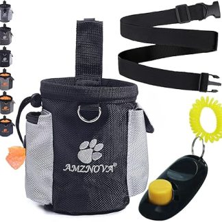 AMZNOVA Dog Food Bag Treatnow Treat Bag for Dogs, Food Bag Dog Training for Training, Treat Bag, Dog Treat Bag, Snack Bag, 3 Cups, Black