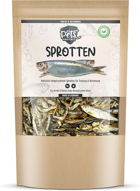Dried Native Sprout, Dried Fish Treat, Large for Dogs, Rich in Omega-3 Fatty Acids, Also Suitable for Puppies, No Chemicals and Artificial Additives, 150 g, Made in Germany