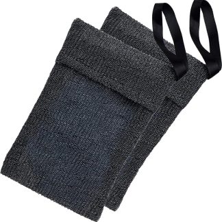 Exfoliating Soap Bags for Soap Mesh Soap Holder Body Scrubber Foam Bag Grey Sponge Exfoliating Scrub for Shower and Bath for Women Men 2 Pack