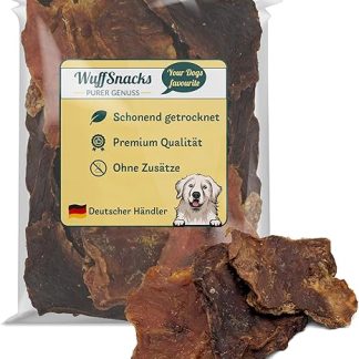 Beef jerky for dogs, 1 kg, dried meat dog, 100% beef, natural and dried beef, low fat and high protein, dried beef from Wuffsnacks